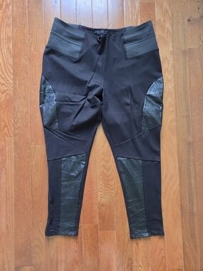 Eloquii Black Quilted Ponte Leggings
